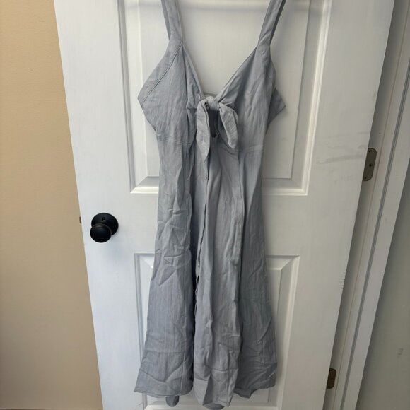 Astr Dresses & Skirts - ASTR Baby Blue Button Down Tie Front Dress